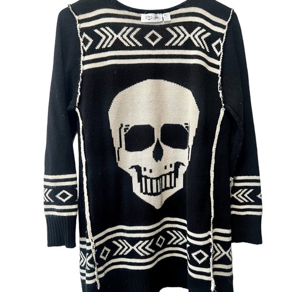 RD Style Sweaters - RDB Style | Black and White Cartigan Shall Sweater | Small